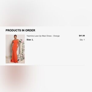 NWT NEVER WORN FashionNova Orange Lace Up Maxi Dress. Size L